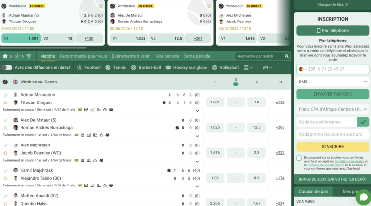 Betwinner Cameroun — paris en direct (live)