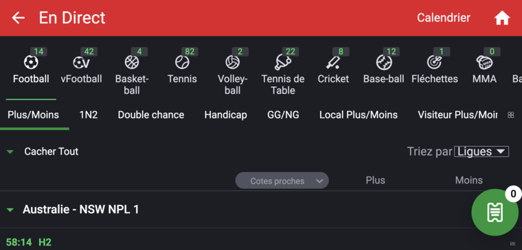 Sportybet Cameroun — paris en direct (live)